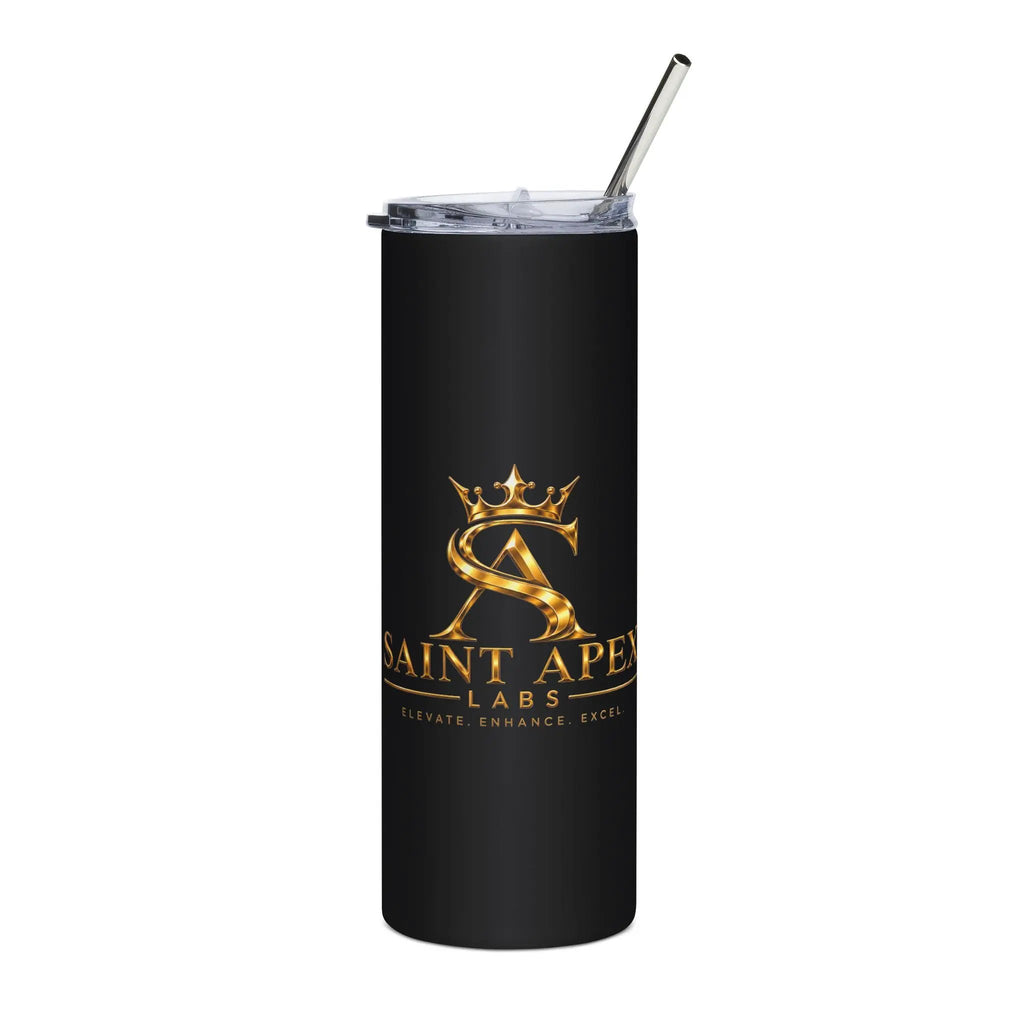 Saint Apex Labs 20oz Stainless Steel Travel Tumbler With Lid And Metal Straw by Printify