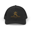 Snapback Trucker Cap — Saint Apex Gold Logo Mesh Hat by Printify
