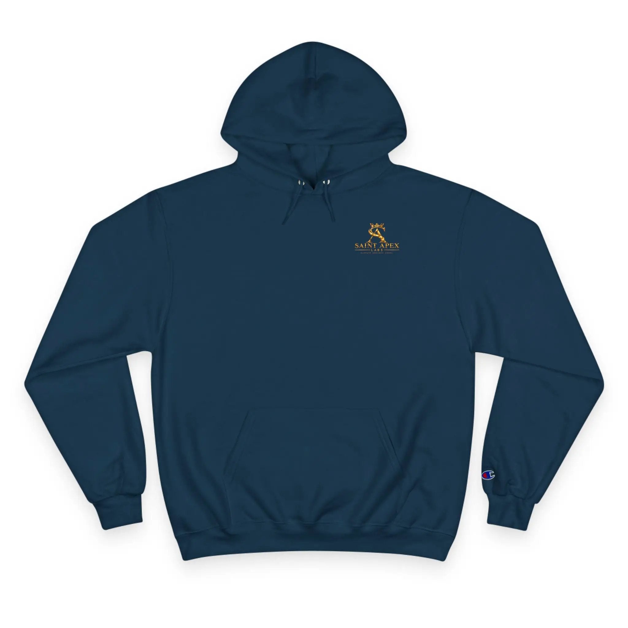 Minimalist Champion Hoodie – Small Chest Logo Pullover by Printify