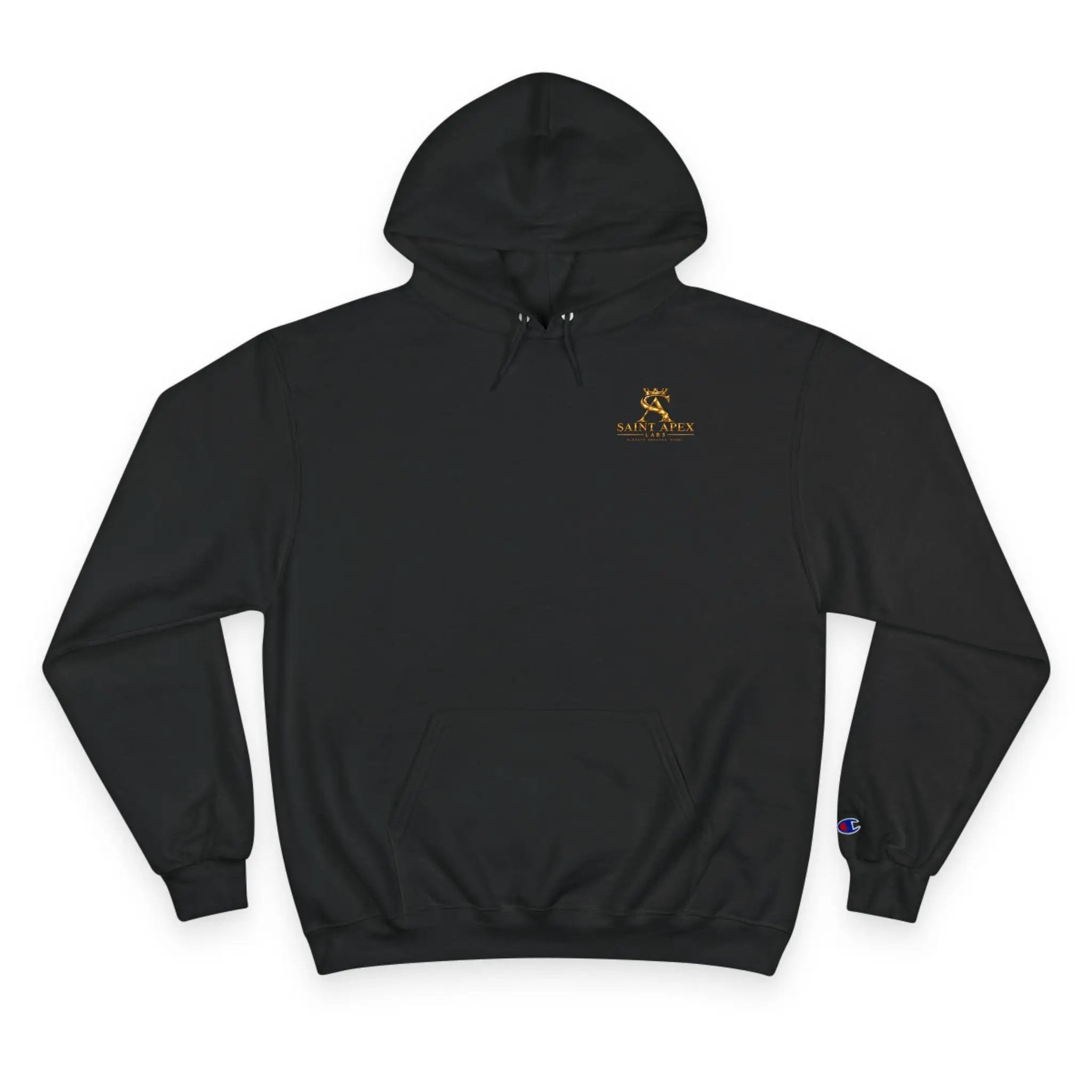 Minimalist Champion Hoodie – Small Chest Logo Pullover by Printify