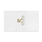 White Gold Crest Hand Towel Luxury Quick Dry Bath Linen Home Decor by Printify