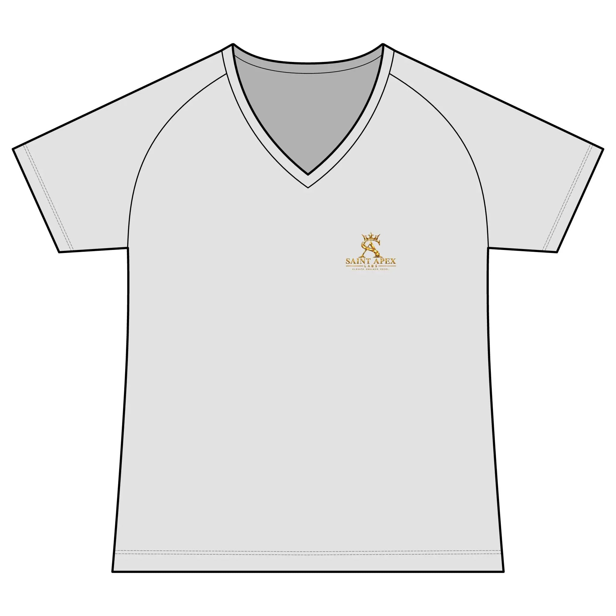 Women's Performance V-Neck T‑Shirt — Small Gold Deer Logo by Printify