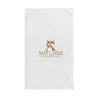 White Gold Crest Hand Towel Luxury Quick Dry Bath Linen Home Decor by Printify