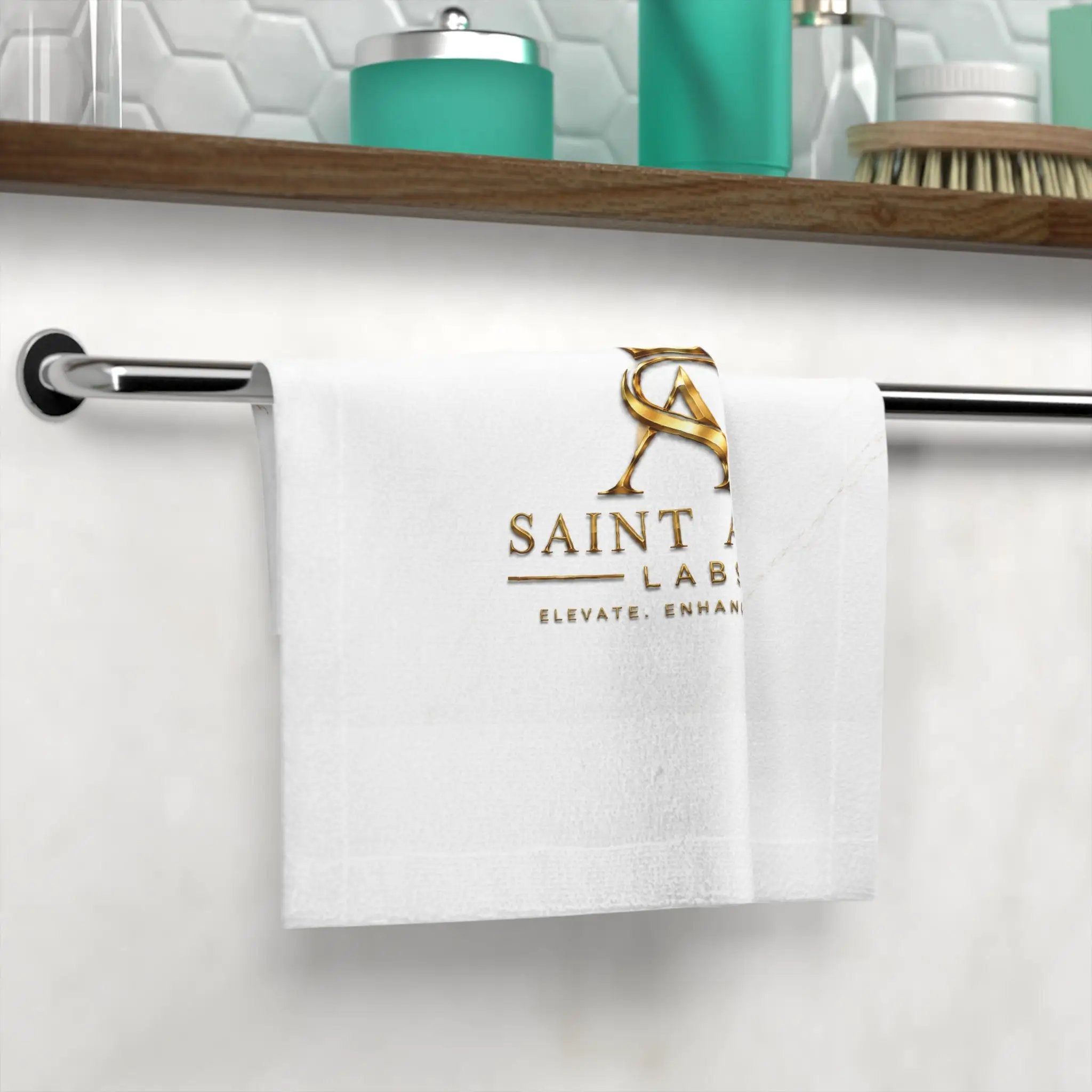Saint Apex Labs Logo Face Towel Soft Cotton 13 Inch Square by Printify