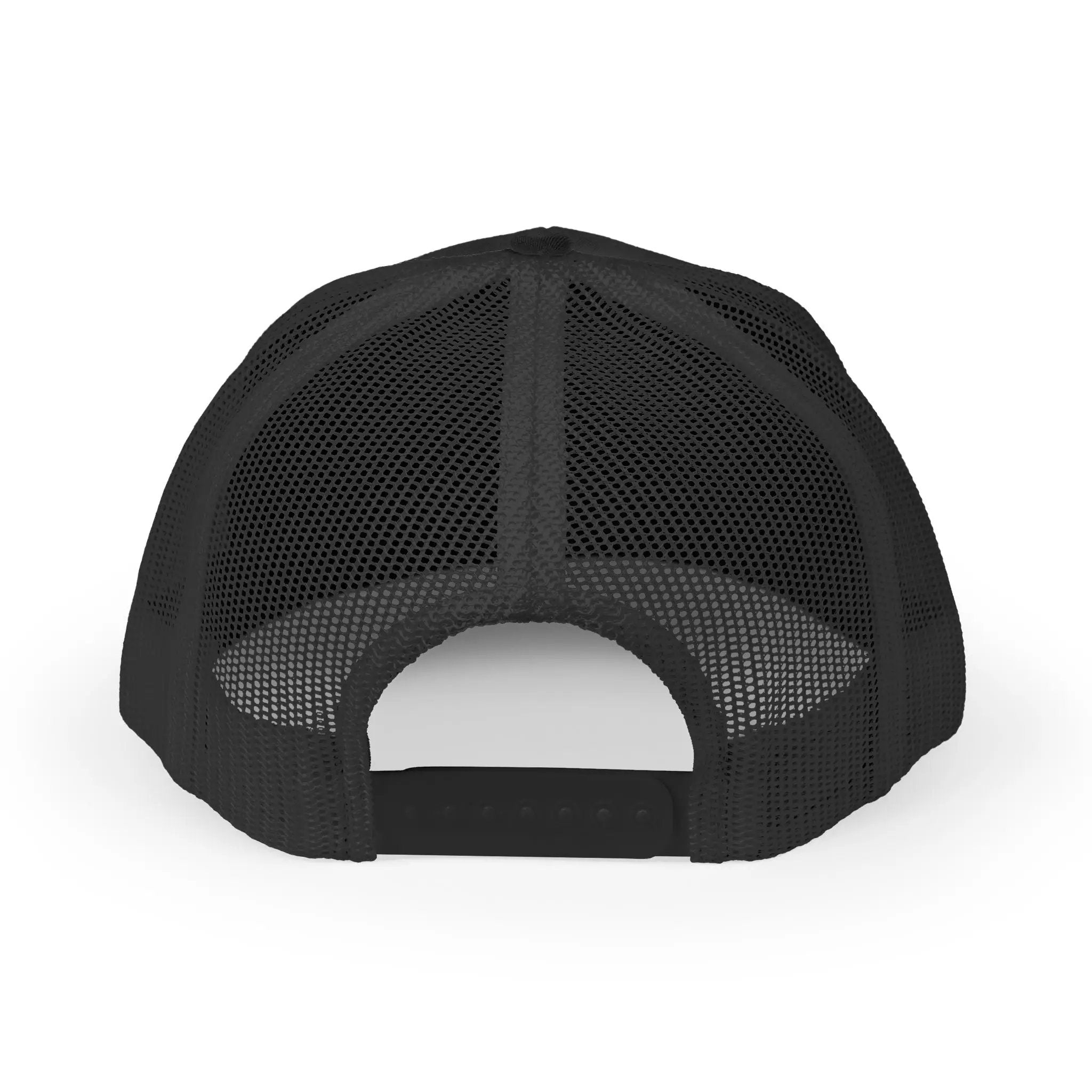 Snapback Trucker Cap — Saint Apex Gold Logo Mesh Hat by Printify