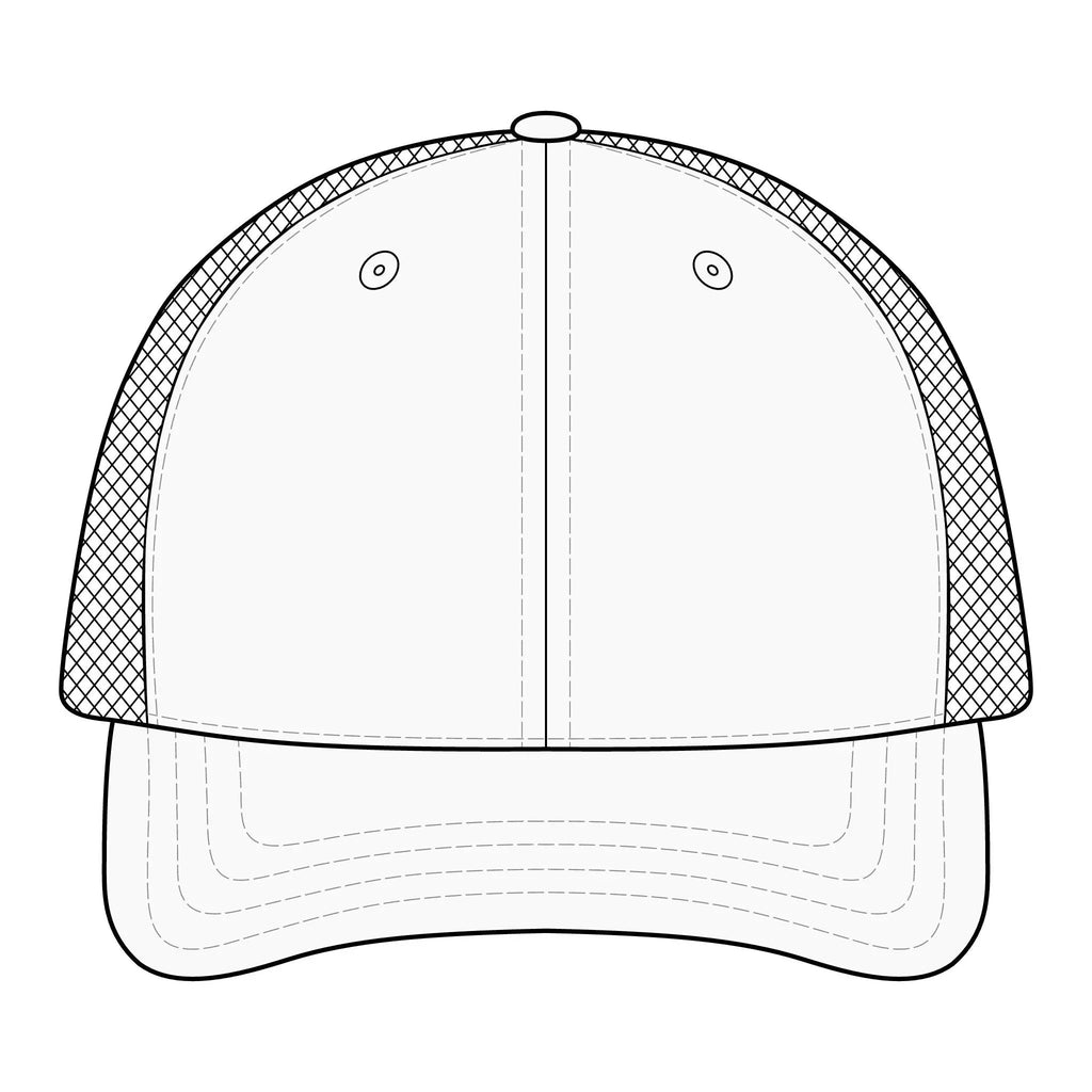 Saint Apex Labs Gold Crest Logo Structured Six Panel Trucker Hat by Printify