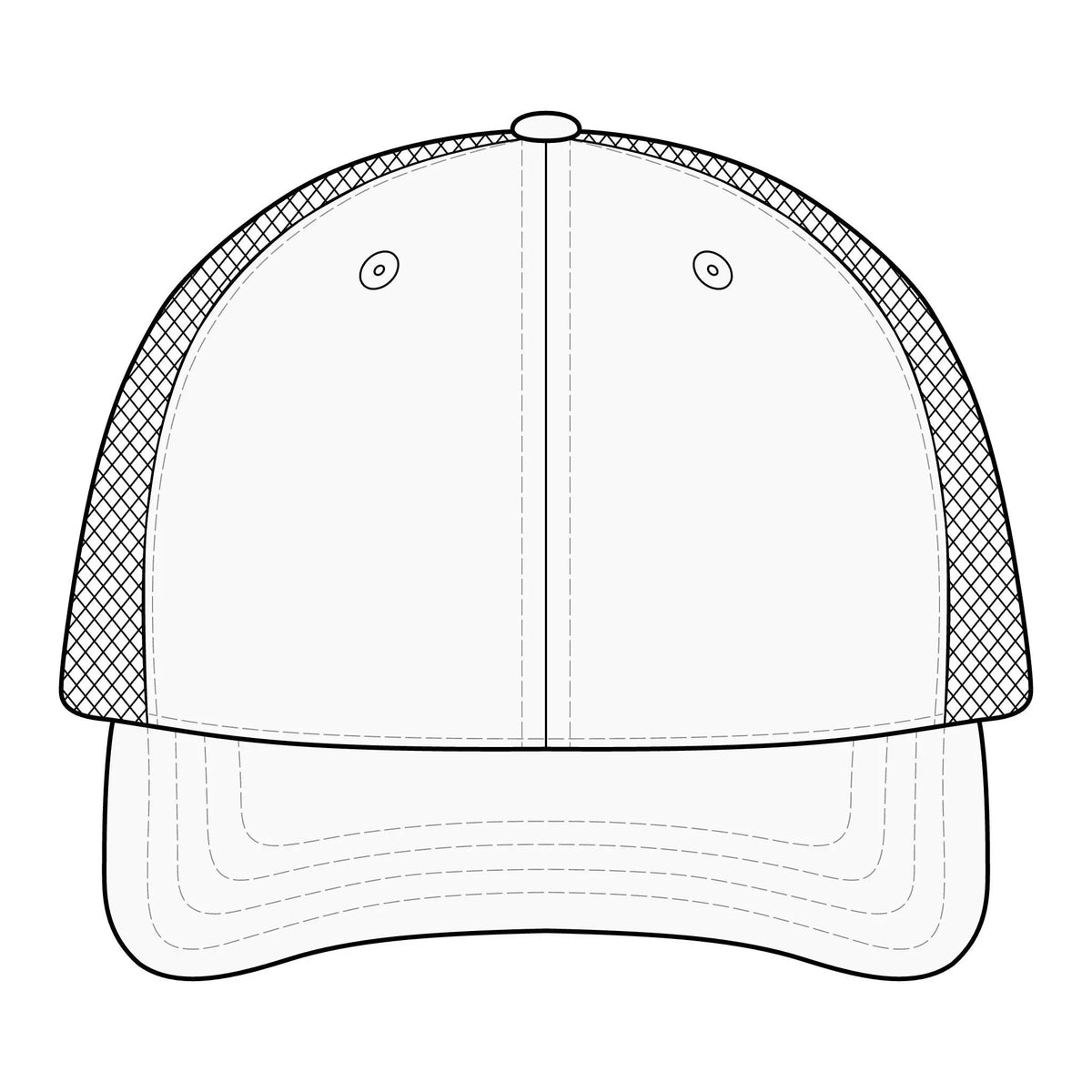 Saint Apex Labs Gold Crest Logo Structured Six Panel Trucker Hat by Printify