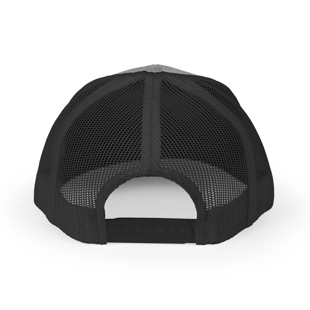 Snapback Trucker Cap — Saint Apex Gold Logo Mesh Hat by Printify