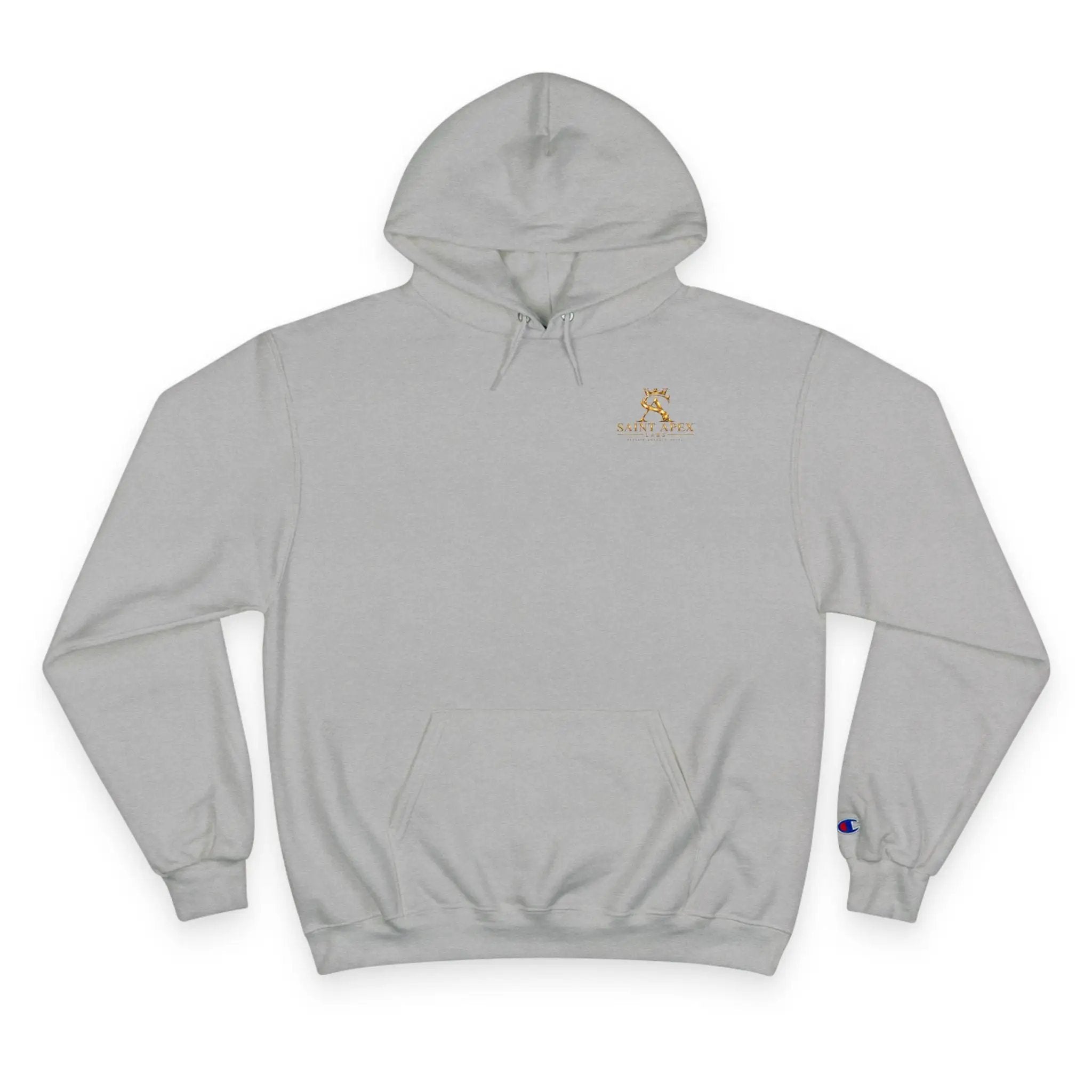 Minimalist Champion Hoodie – Small Chest Logo Pullover by Printify