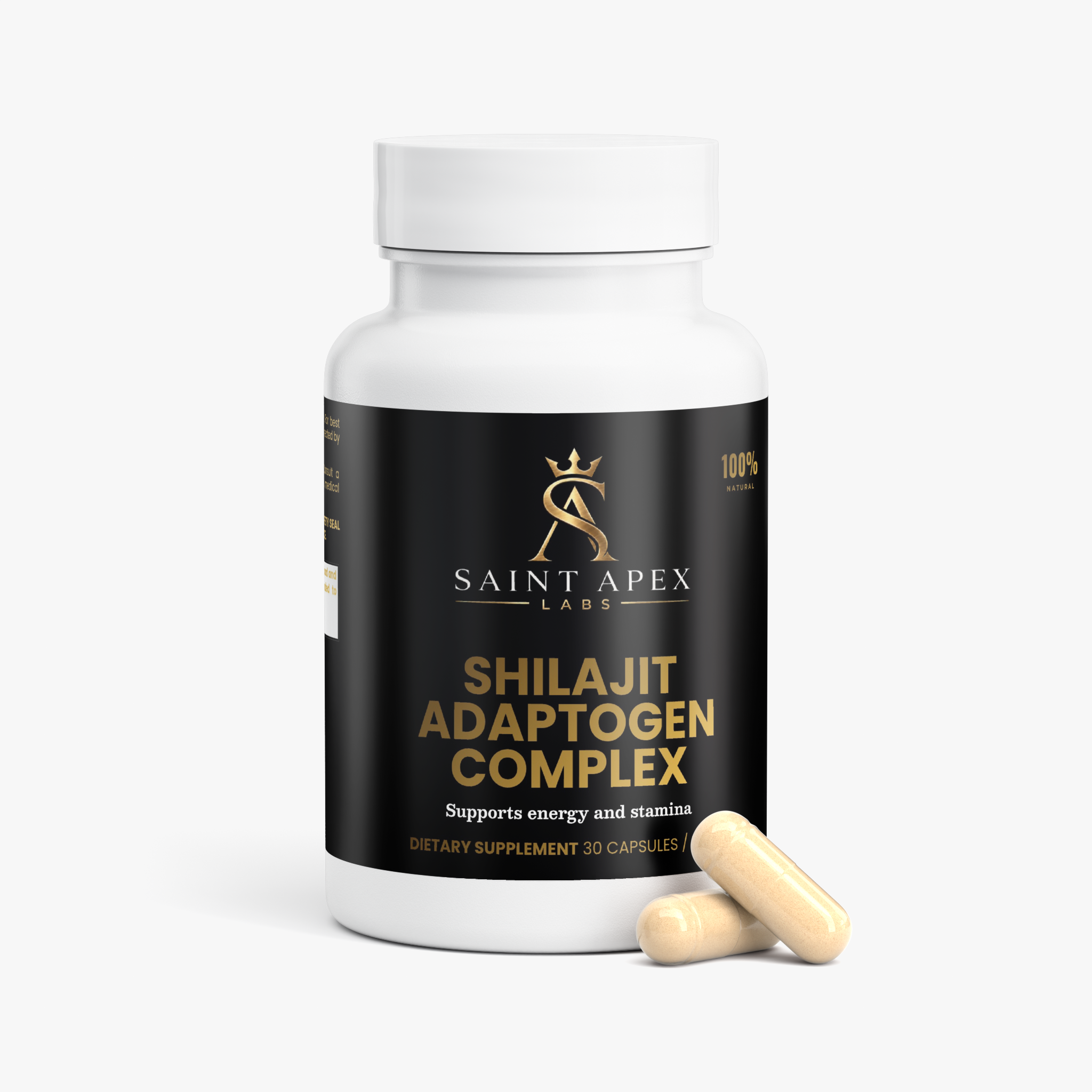 Shilajit Adaptogen Complex Saint Apex Labs Energy Stamina Vitality by Supliful