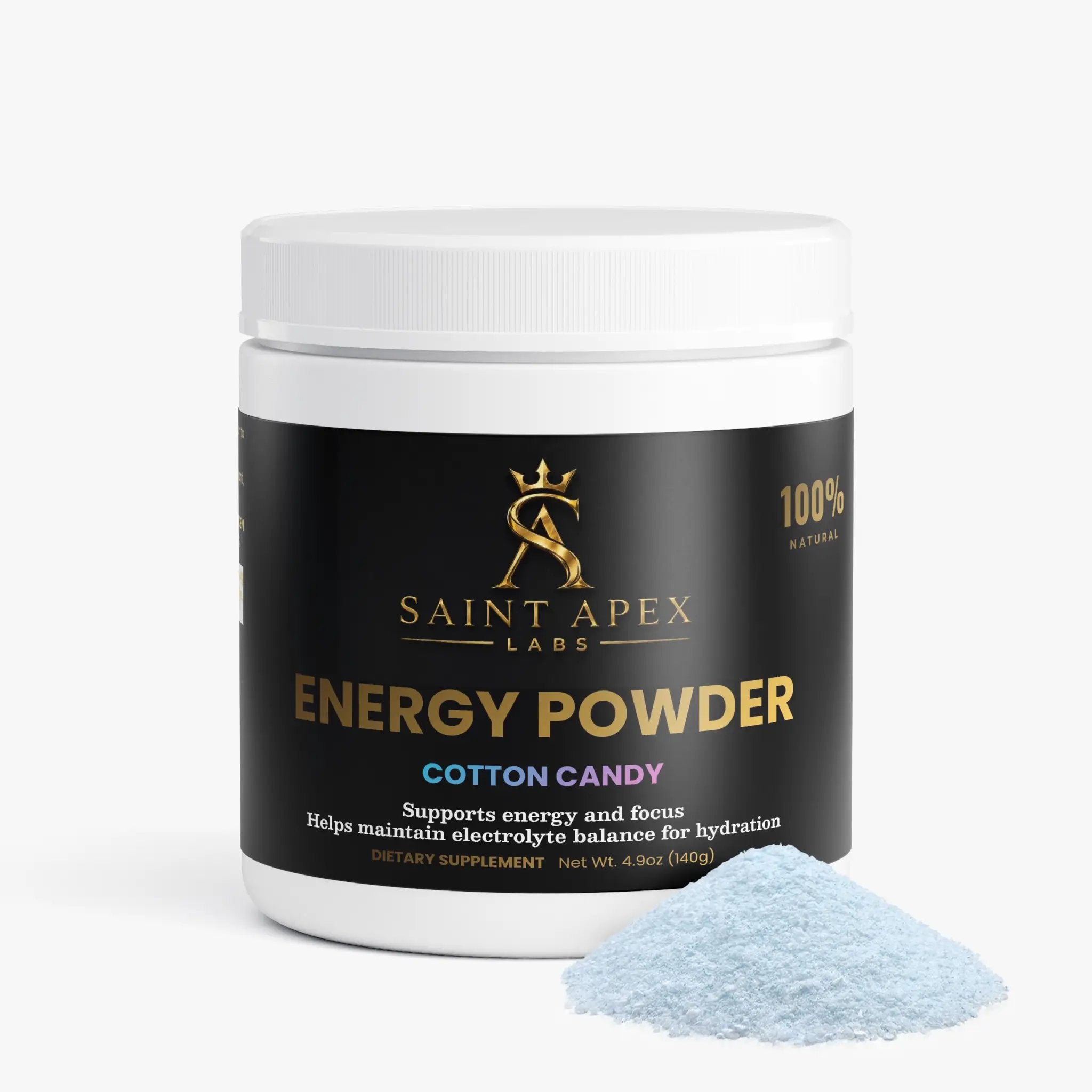 Energy Powder Sugar Free for Focus and Sustained Energy (Cotton Candy) by Supliful