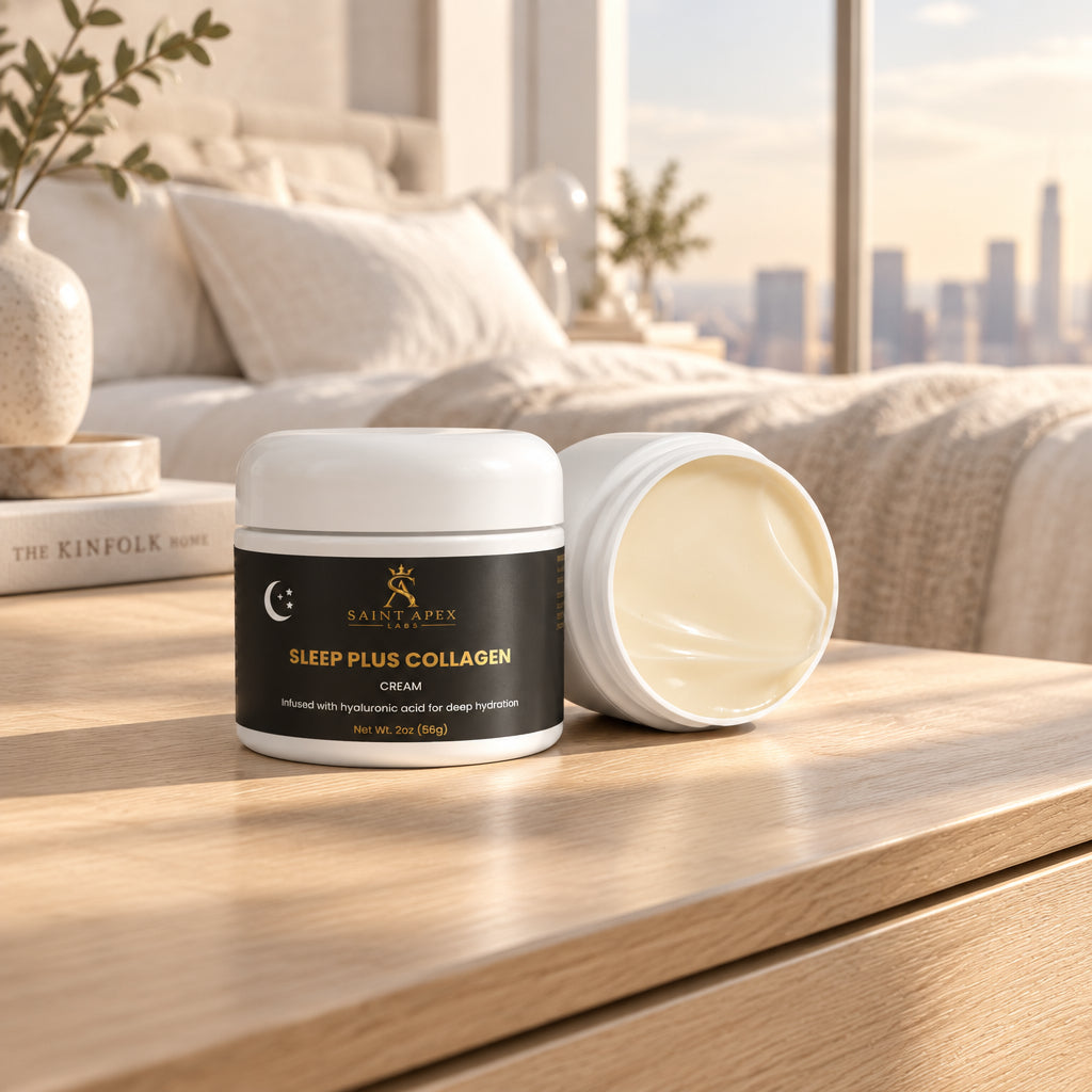 Saint Apex Labs Women Sleep Plus Collagen Cream Hyaluronic Acid Night Facial Treatment by Supliful