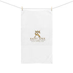 White Gold Crest Hand Towel Luxury Quick Dry Bath Linen Home Decor by Printify