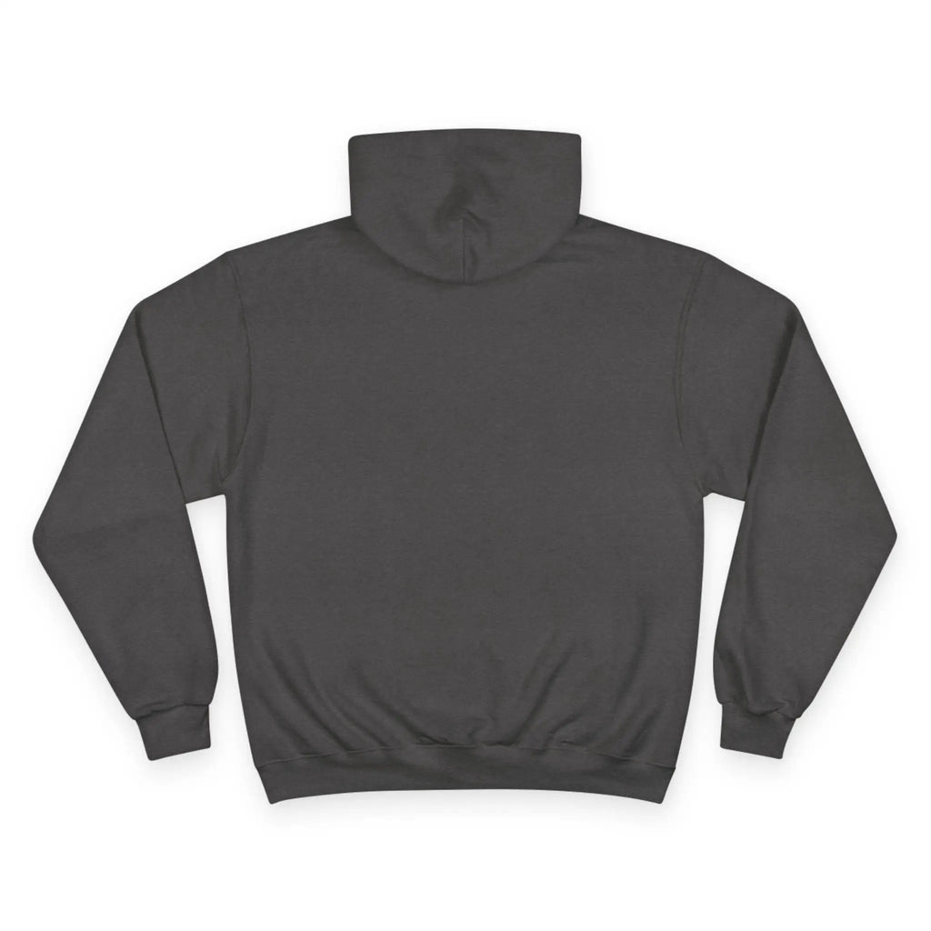 Saint Apex Black Hoodie Minimalist Chest Logo With Champion Sleeve Patch by Printify