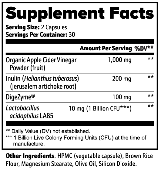 Gut Health Supplement With Apple Cider Vinegar And Inulin Prebiotic Fiber by Supliful