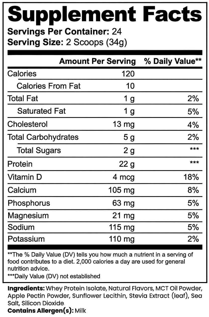 Whey Protein Advanced 100% Isolate Vanilla Protein Powder by Supliful
