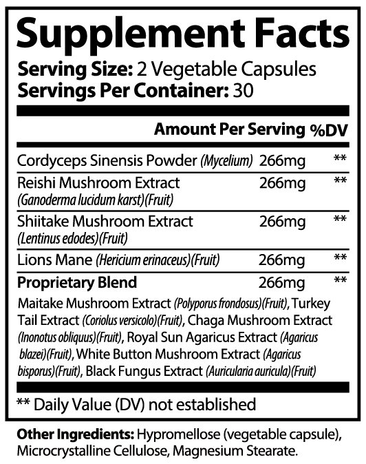 Mushroom Complex 10X Immune Support and Brain Function by Supliful