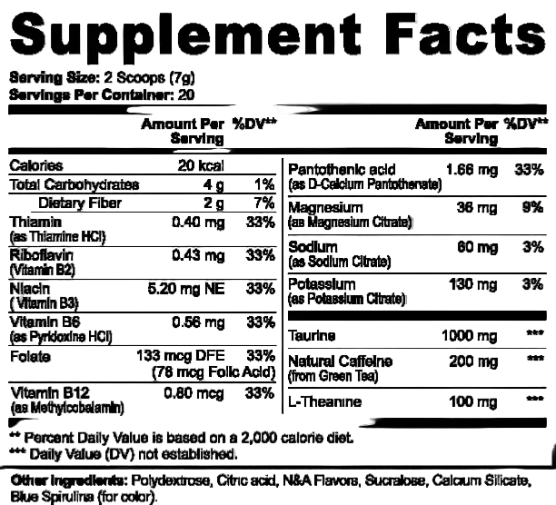 Energy Powder Sugar Free for Focus and Sustained Energy (Cotton Candy) by Supliful