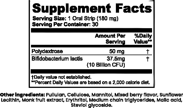 Probiotic Metabolism Strips With Bifidobacterium Lactis For Digestive Support by Supliful