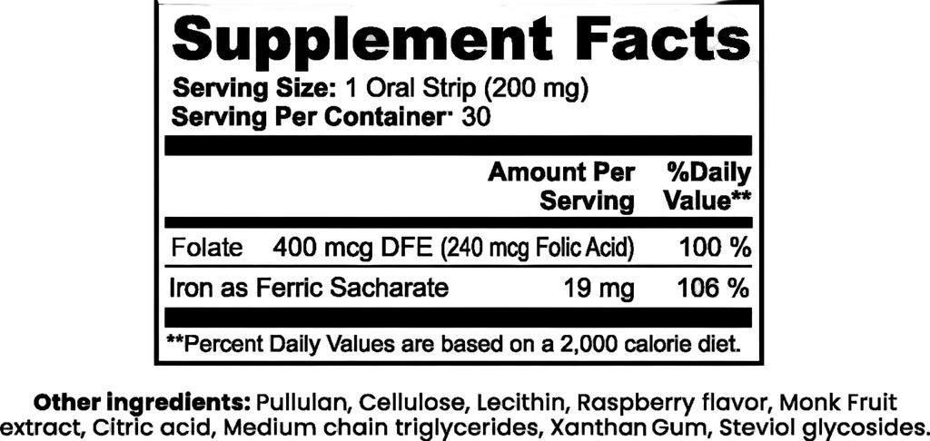 Iron Strips Gentle Iron Supplement for Everyday Energy and Vitality by Supliful