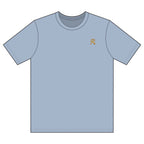 Black Garment Dyed Relaxed Fit Cotton T Shirt With Gold Chest Logo by Printify