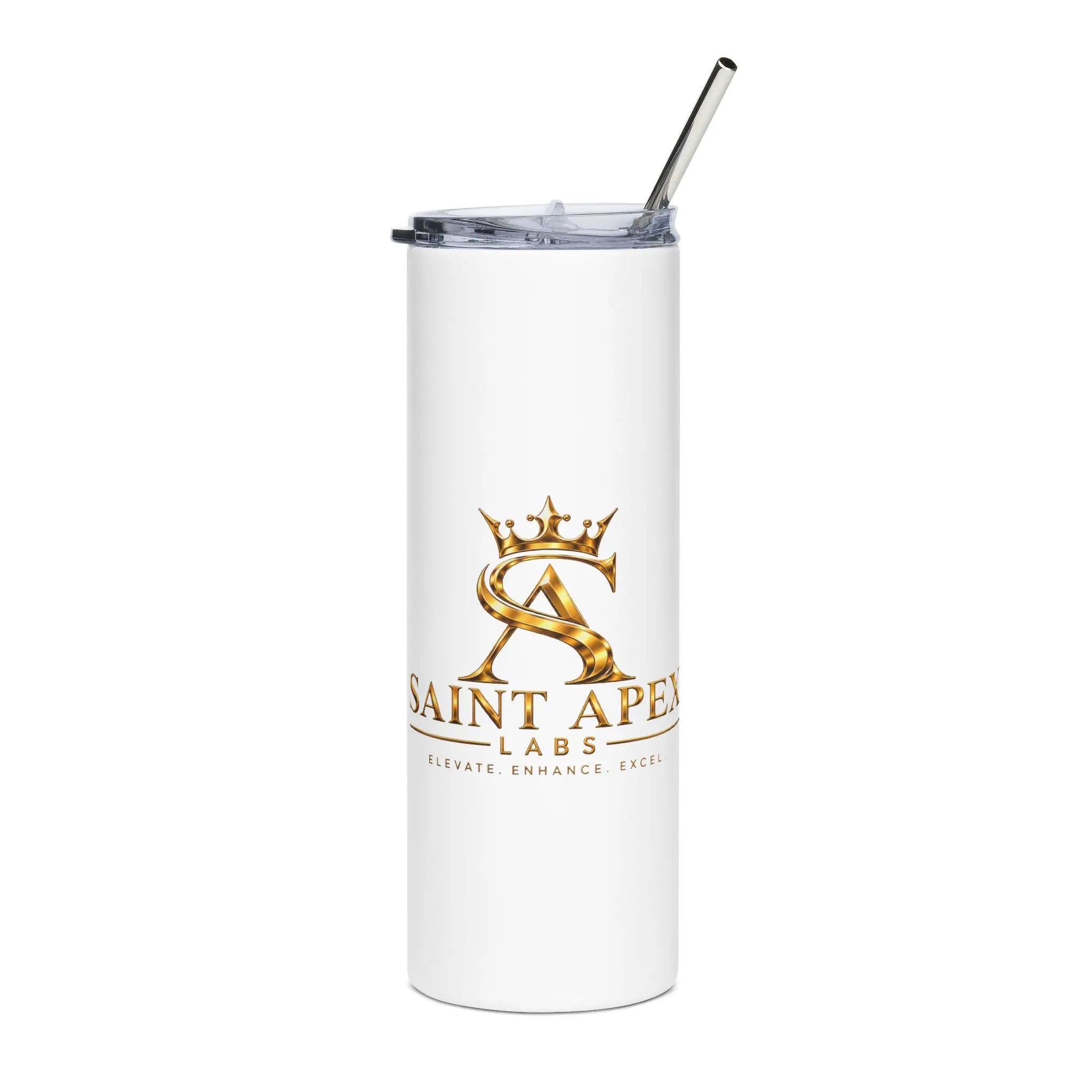 Saint Apex Labs 20oz Stainless Steel Travel Tumbler With Lid And Metal Straw by Printify