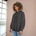 Saint Apex Black Hoodie Minimalist Chest Logo With Champion Sleeve Patch by Printify