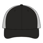 Saint Apex Labs Gold Crest Logo Structured Six Panel Trucker Hat by Printify