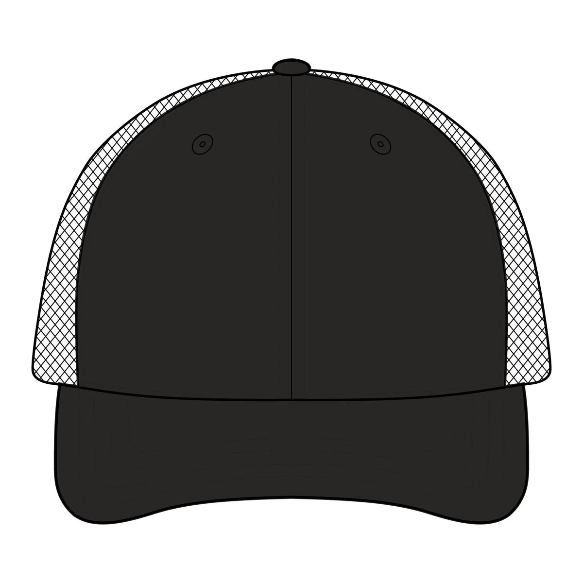 Saint Apex Labs Gold Crest Logo Structured Six Panel Trucker Hat by Printify