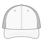 Saint Apex Labs Gold Crest Logo Structured Six Panel Trucker Hat by Printify