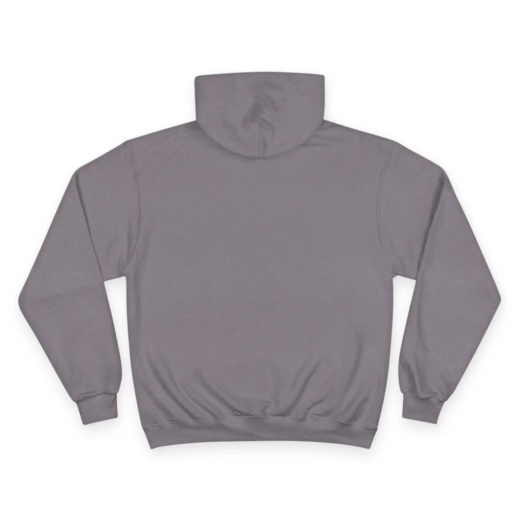 Saint Apex Black Hoodie Minimalist Chest Logo With Champion Sleeve Patch by Printify