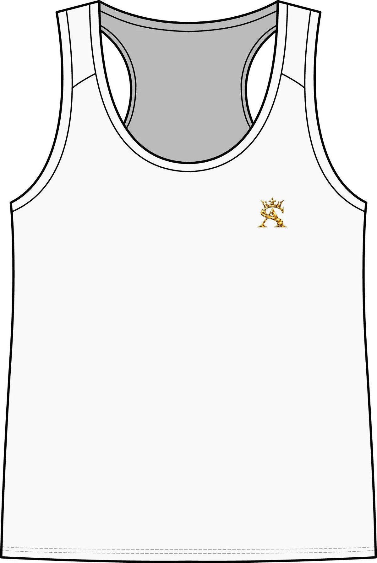 Saint Apex Labs Womens Lightweight Athletic Tank Top With Gold Logo by Printify