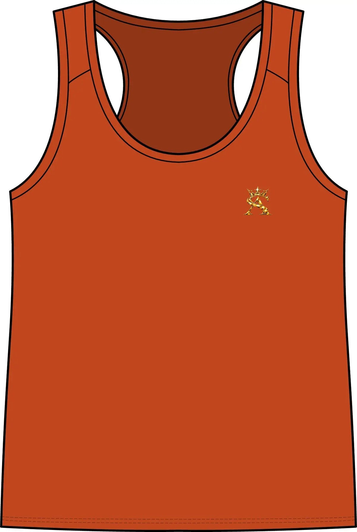 Saint Apex Labs Womens Lightweight Athletic Tank Top With Gold Logo by Printify
