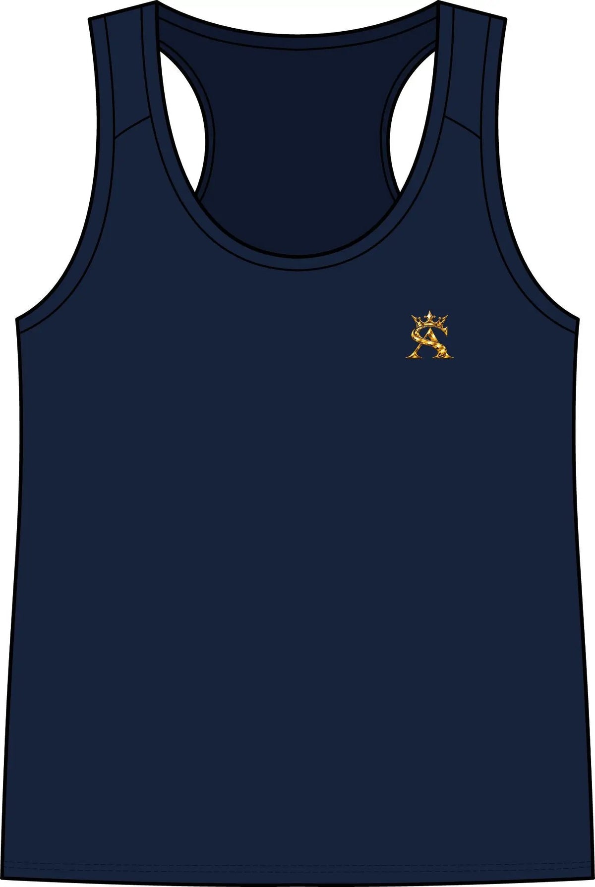 Saint Apex Labs Womens Lightweight Athletic Tank Top With Gold Logo by Printify