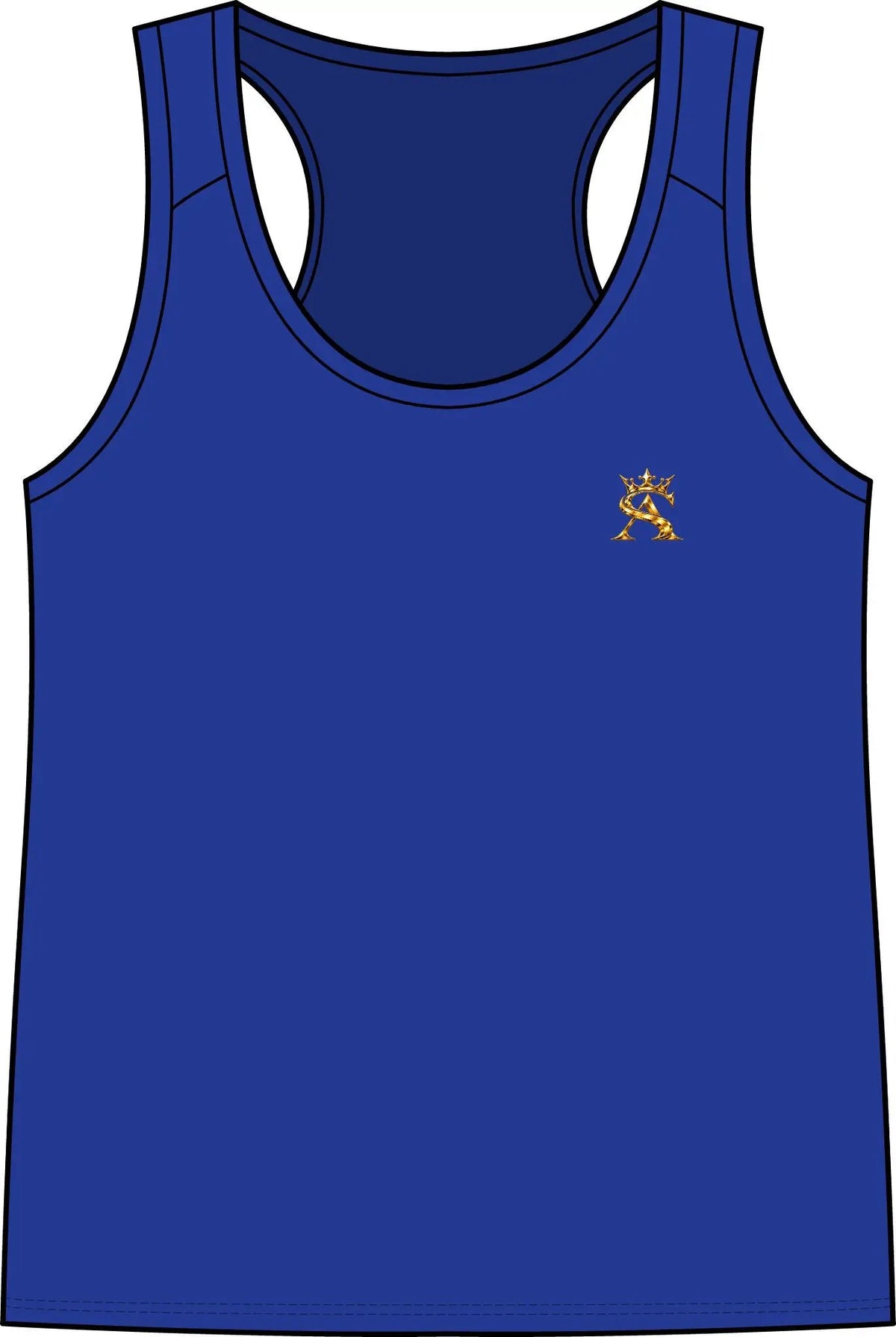 Saint Apex Labs Womens Lightweight Athletic Tank Top With Gold Logo by Printify