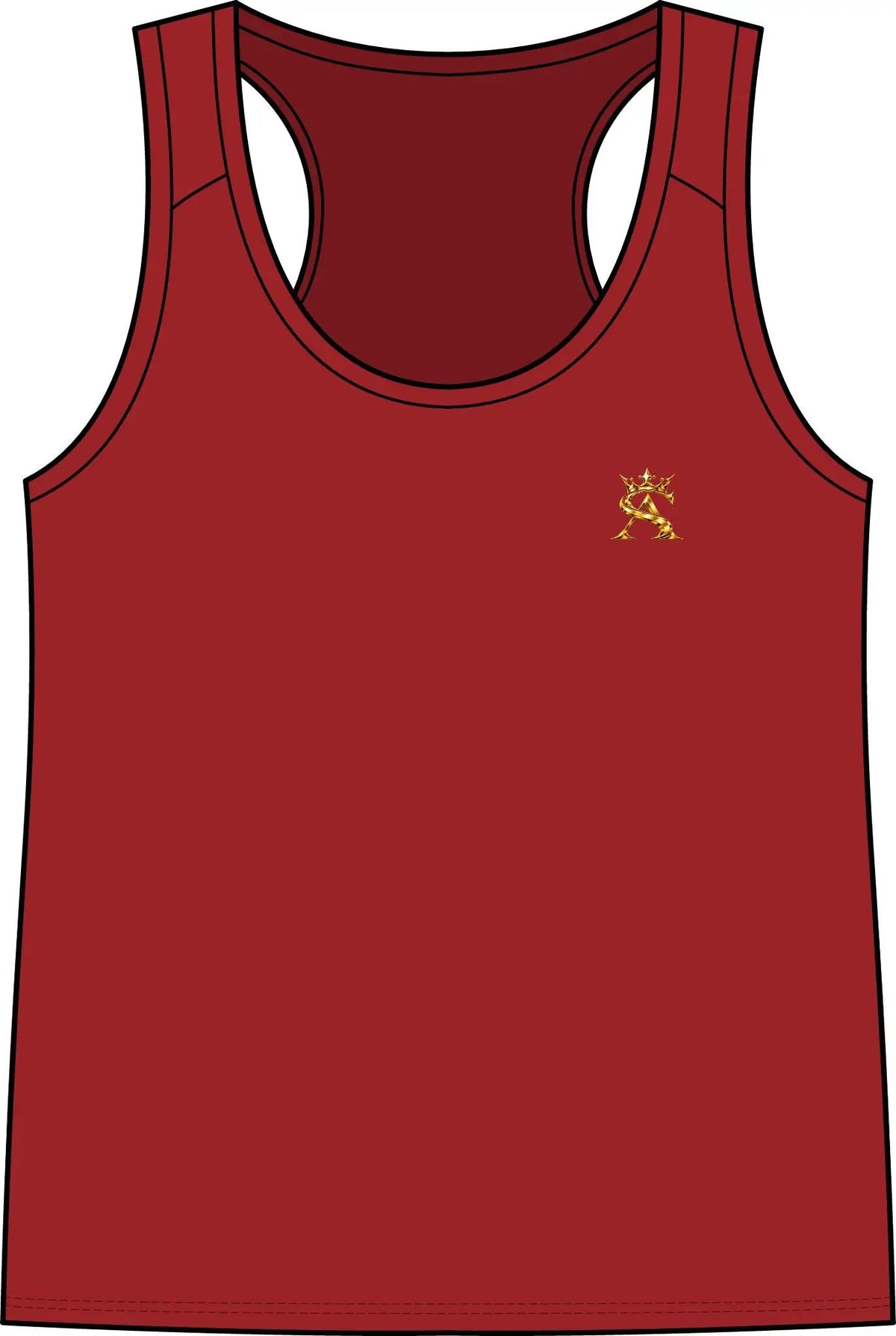 Saint Apex Labs Womens Lightweight Athletic Tank Top With Gold Logo by Printify