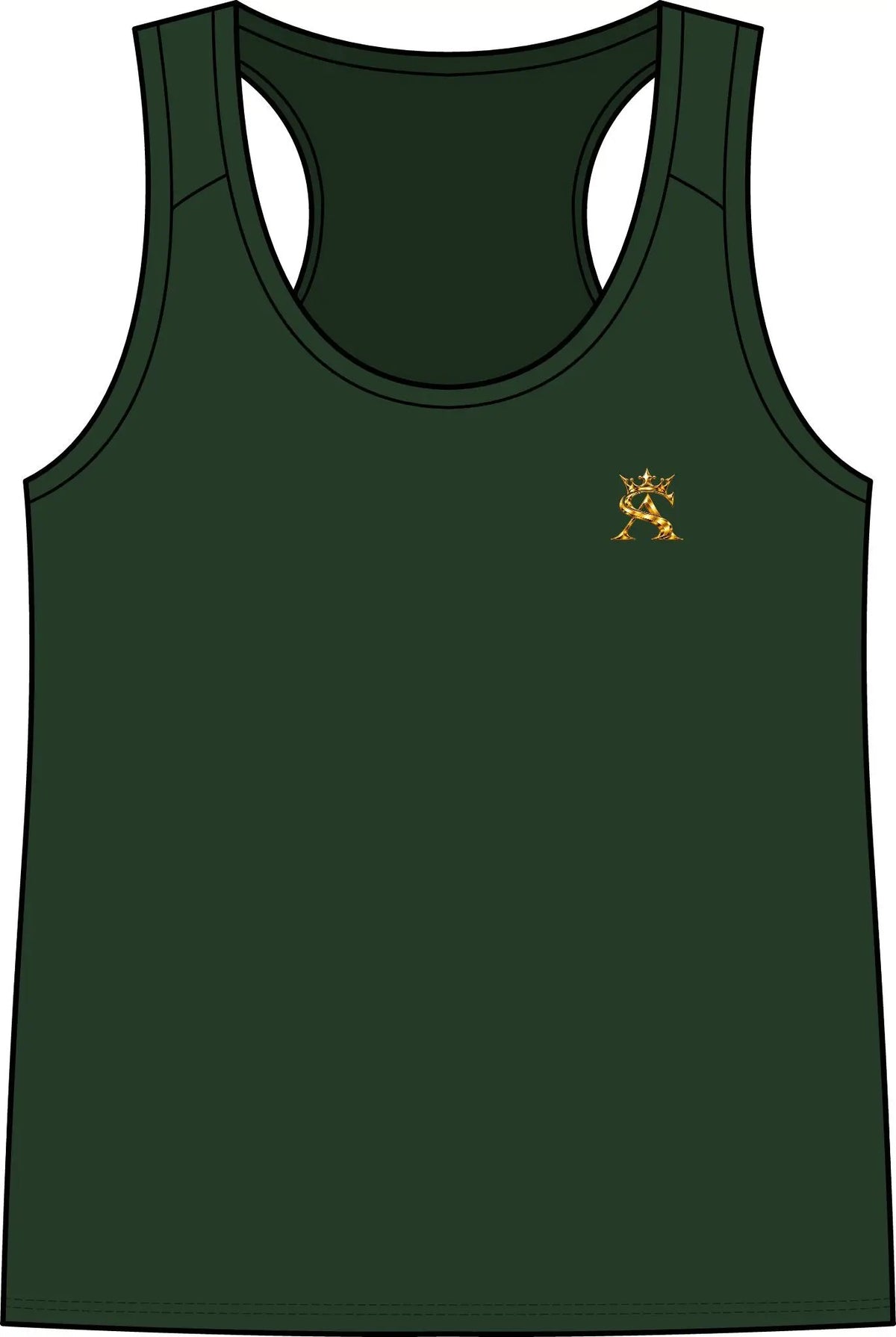 Saint Apex Labs Womens Lightweight Athletic Tank Top With Gold Logo by Printify
