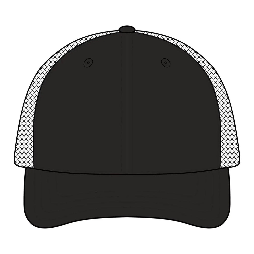 Saint Apex Labs Structured Gold Crest Trucker Hat by Printify