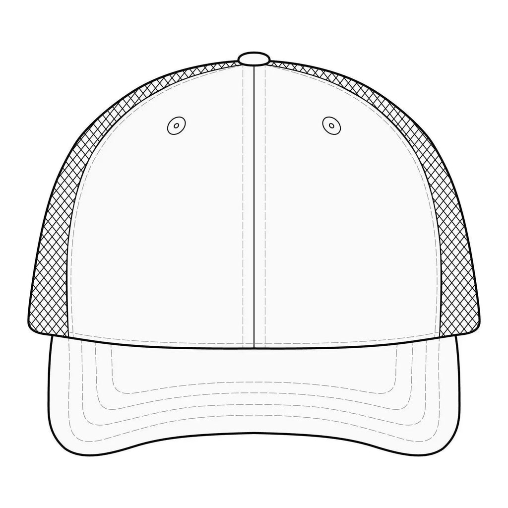 Saint Apex Labs Structured Gold Crest Trucker Hat by Printify