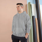 Saint Apex Black Hoodie Minimalist Chest Logo With Champion Sleeve Patch by Printify
