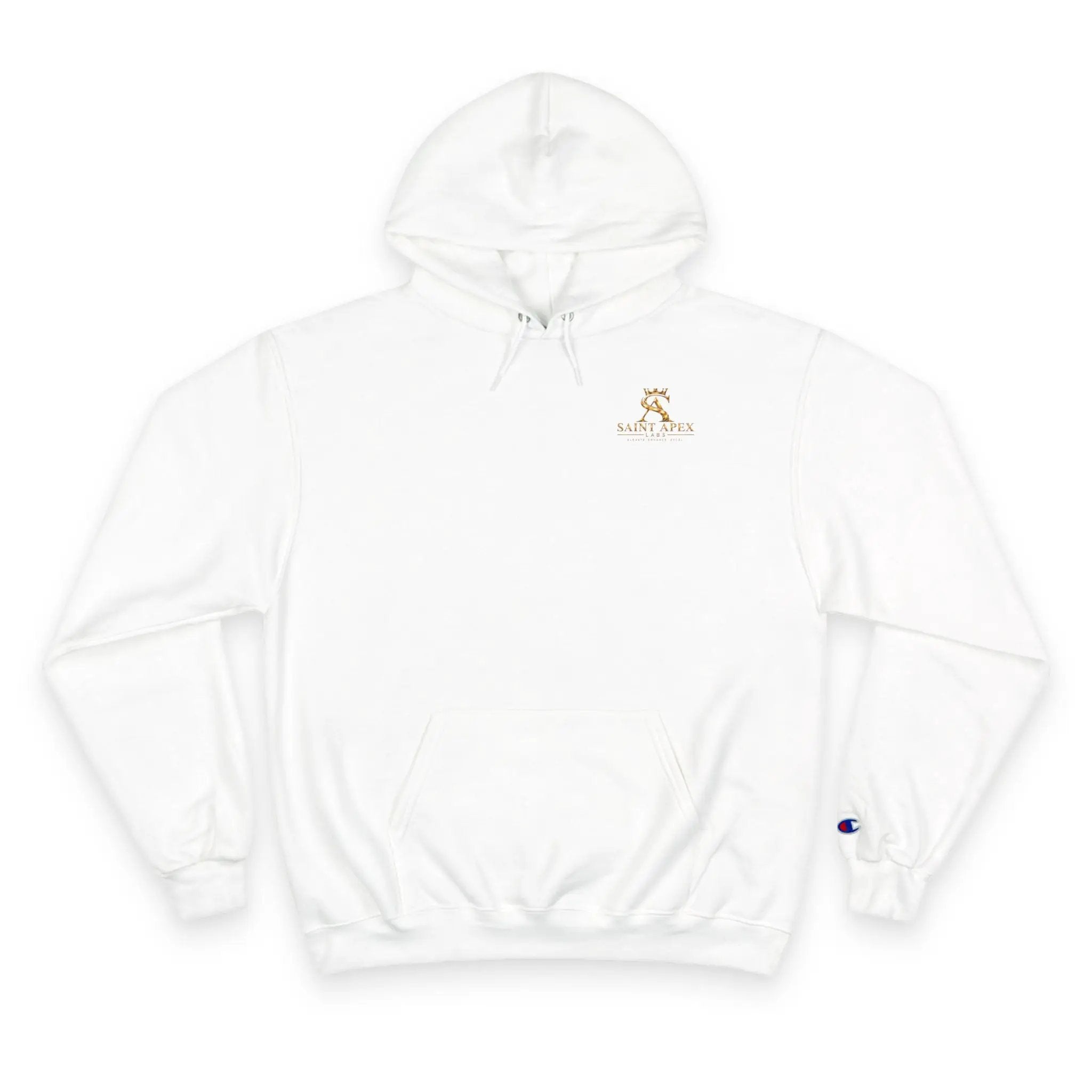 Minimalist Champion Hoodie – Small Chest Logo Pullover by Printify