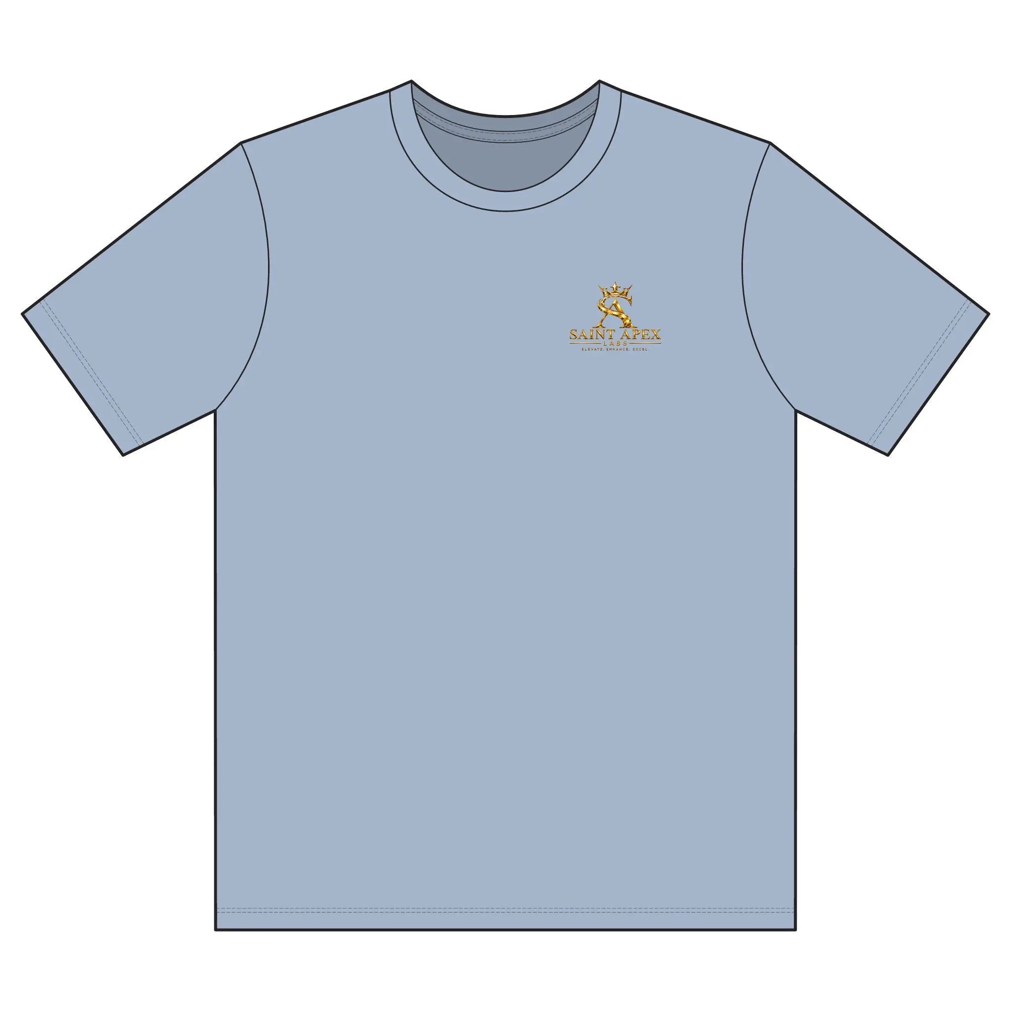 Black Garment Dyed Relaxed Fit Cotton T Shirt With Gold Chest Logo by Printify