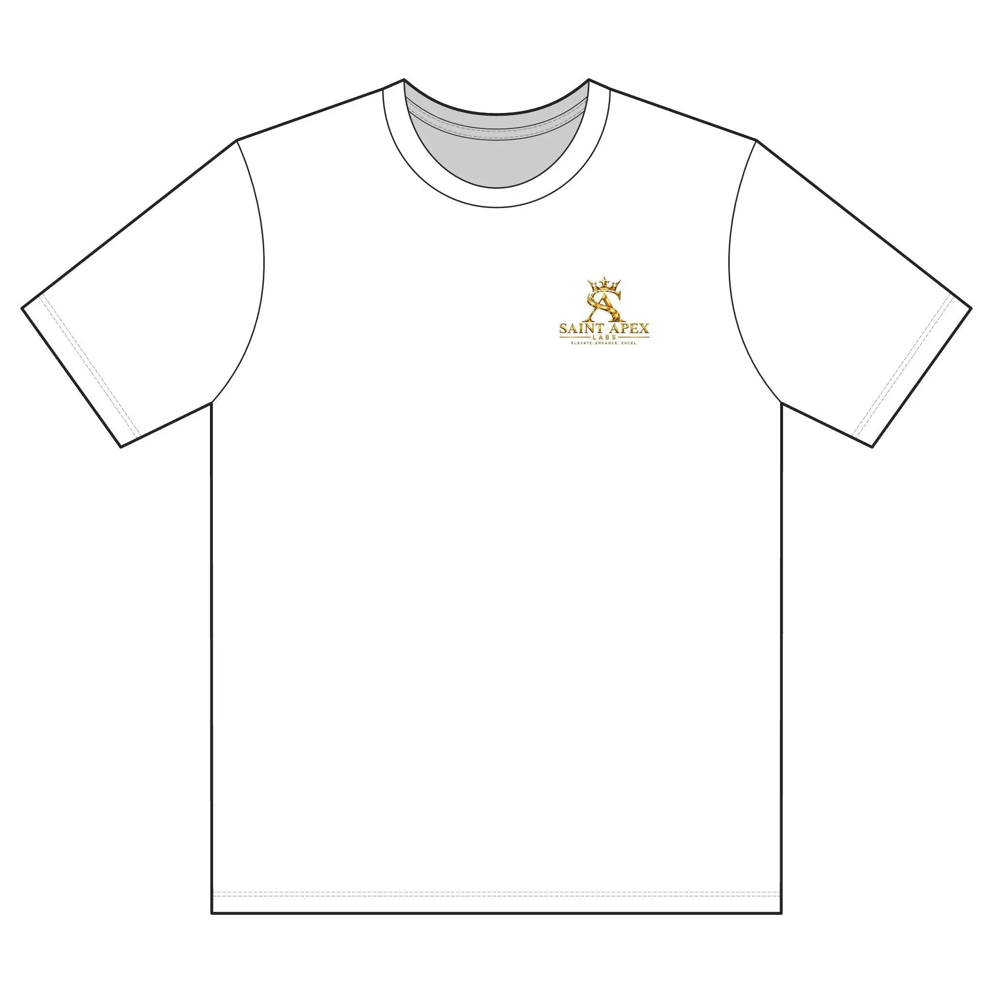 Black Garment Dyed Relaxed Fit Cotton T Shirt With Gold Chest Logo by Printify