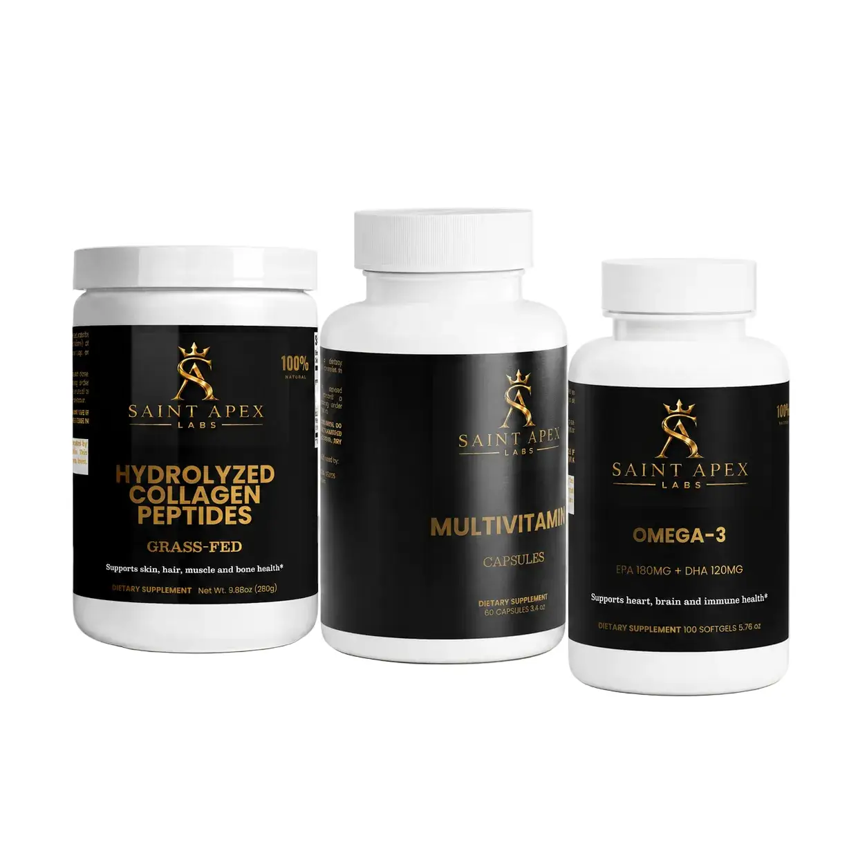 Saint Apex Labs Daily Supplement Bundle – 3-Piece Set by Supliful