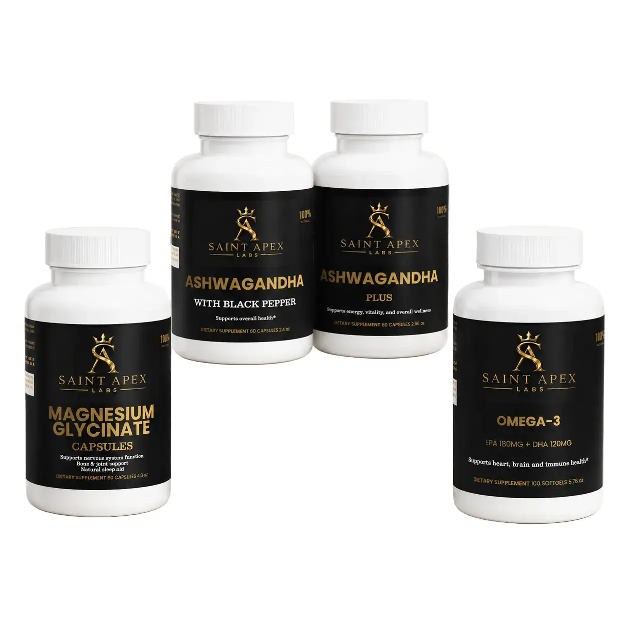 Saint Apex Labs Calm, Stress & Mood Support Bundle – 4-Piece Set by Supliful