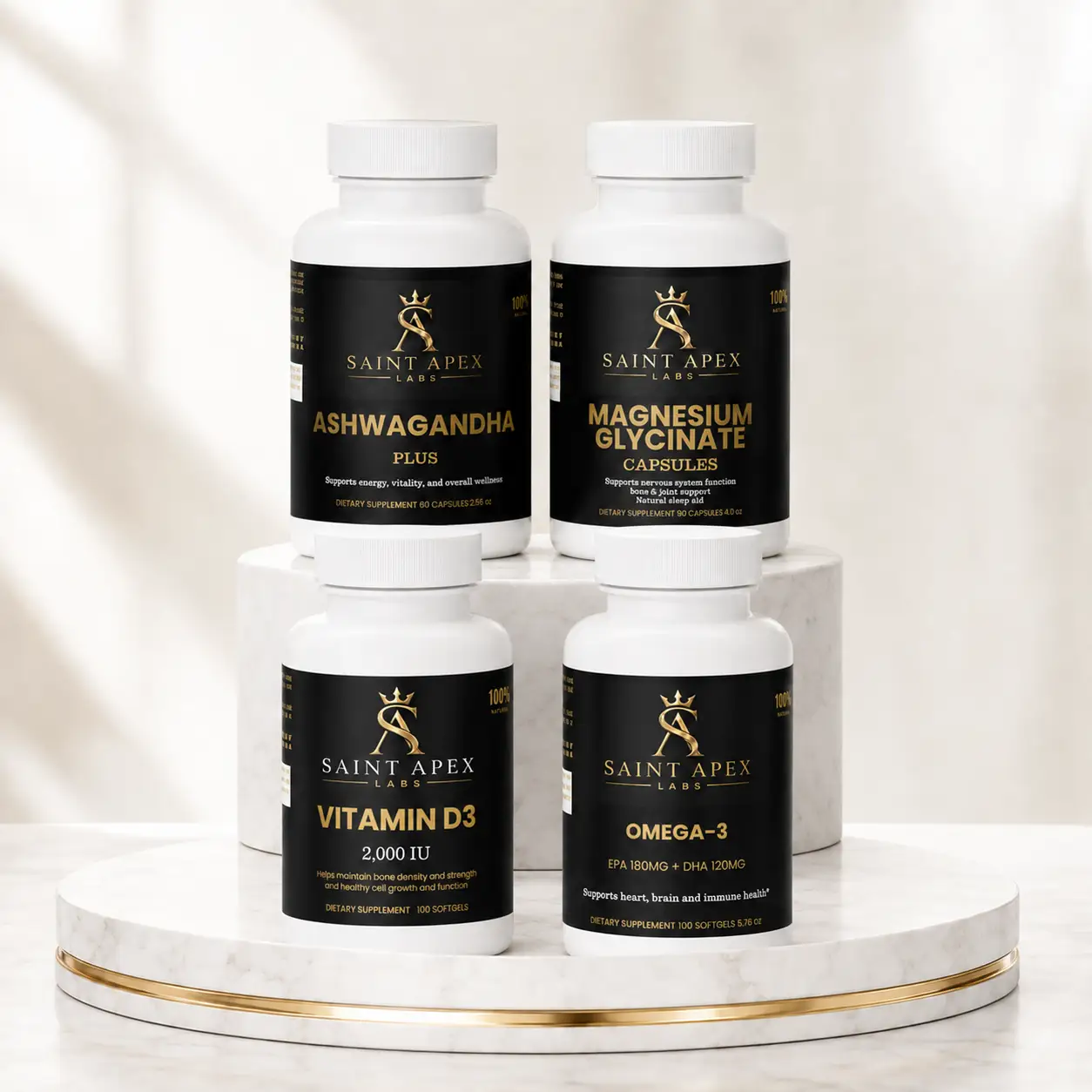 Saint Apex Labs Daily Women Hormone Supplement Bundle 4 Piece Set by Supliful