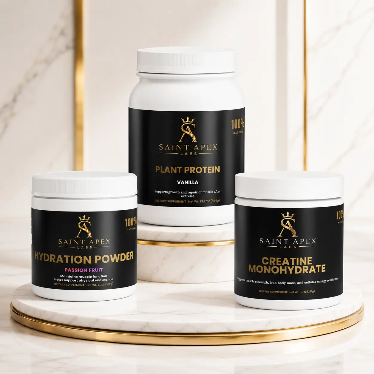 Saint Apex Labs Men’s Plant-Based Strength & Hydration Bundle by Supliful