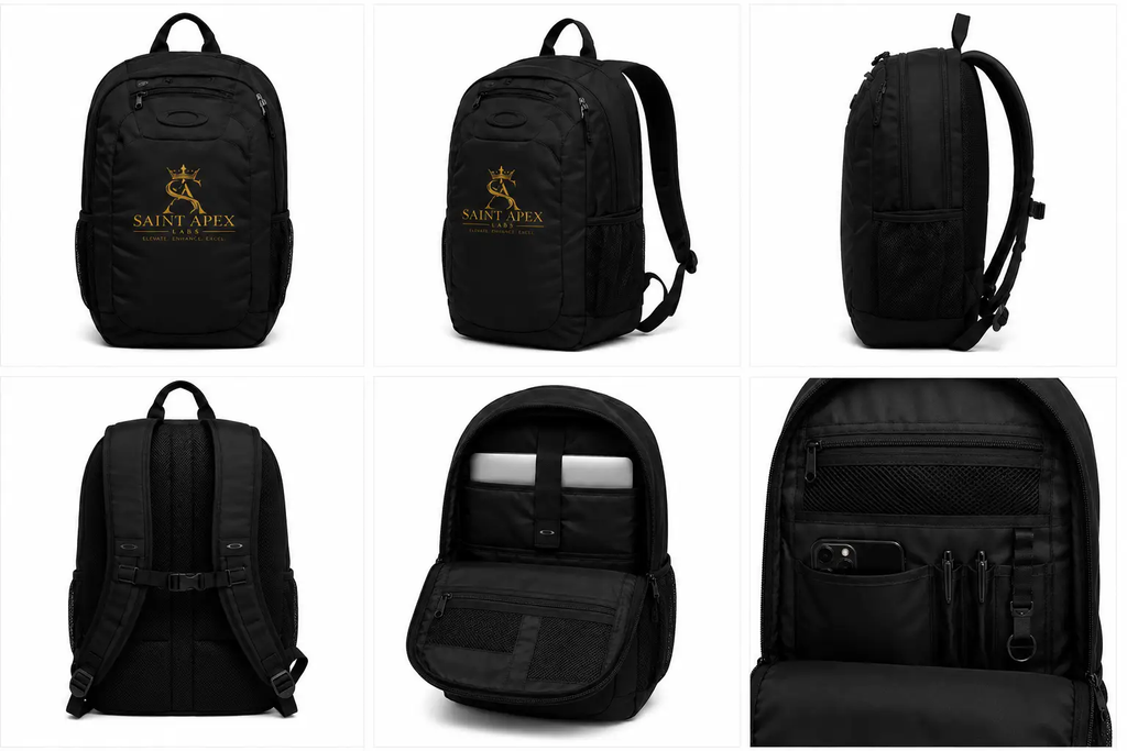 Saint Apex Labs 20L Water Resistant Everyday Laptop Backpack by Printify