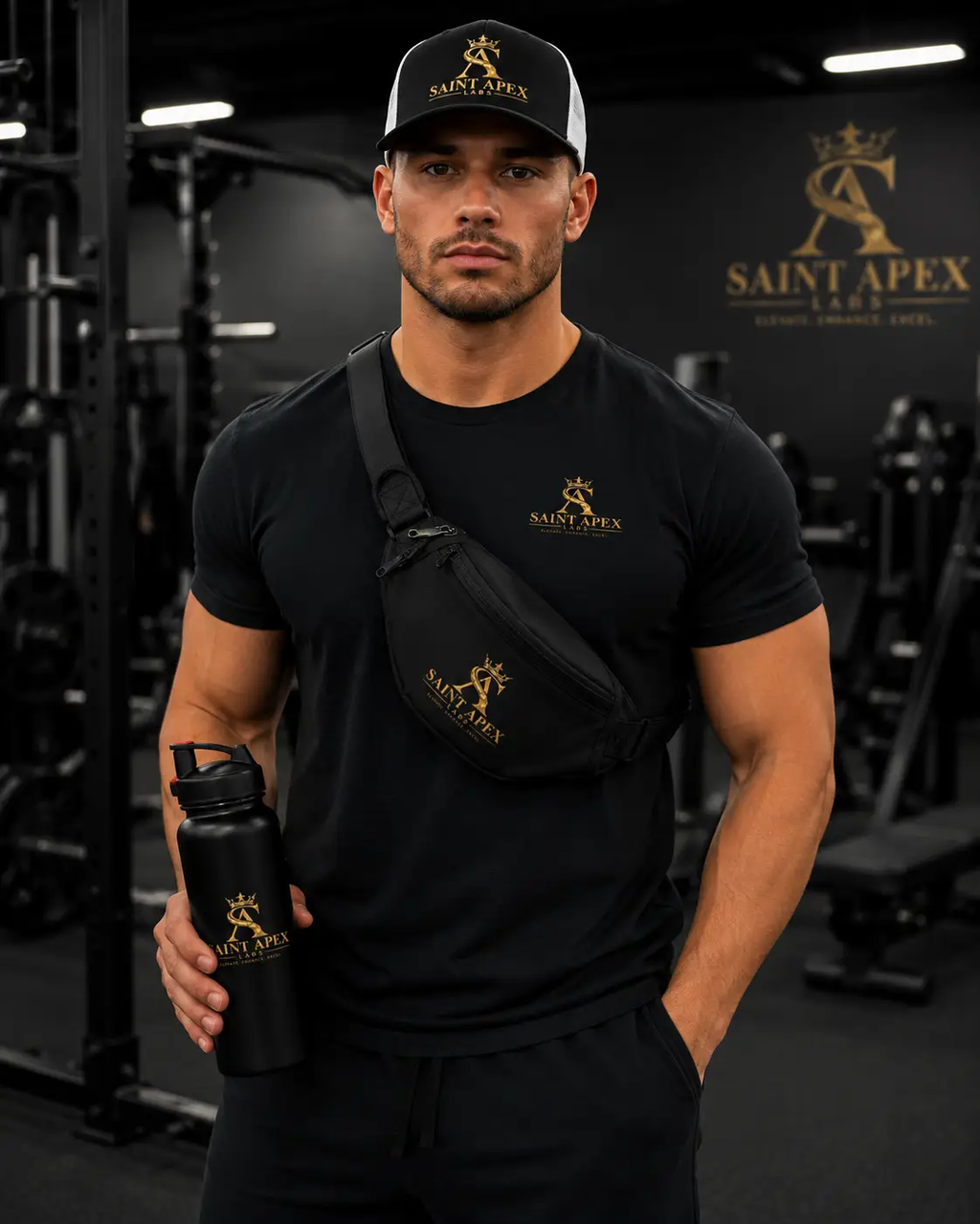 Embroidered Explorer Sling Bag With Adjustable Waist Strap And Saint Apex by Printify
