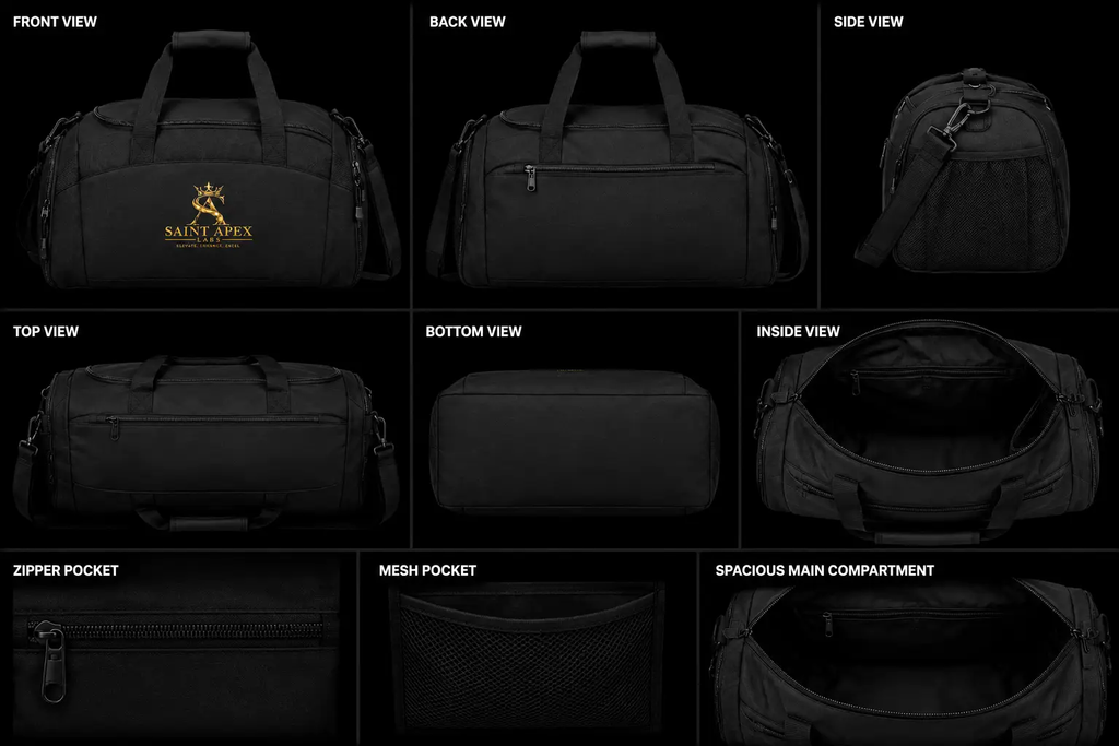 Saint Apex Custom Embroidered Gym Duffel Bag Sports Travel by Printify